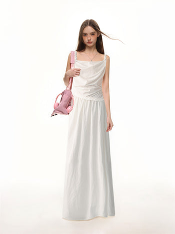White Suspender Dress