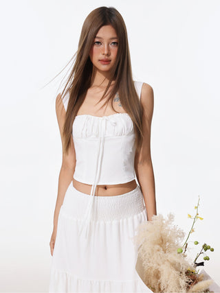 Sweet Vest Tiered Skirt Set