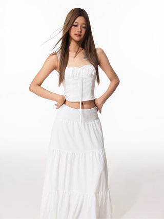 Sweet Vest Tiered Skirt Set