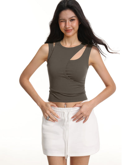 Cutout Sleeveless Vest