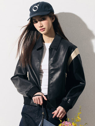 Patchwork Leather Jacket