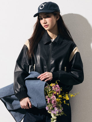 Patchwork Leather Jacket