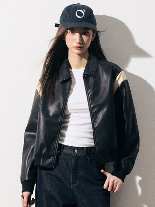 Patchwork Leather Jacket