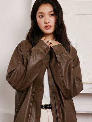 Brown PU Jacket