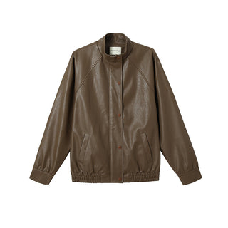 Brown PU Jacket