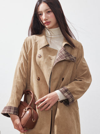 Plaid Trench Coat