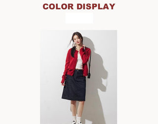 Red Knit Cardigan
