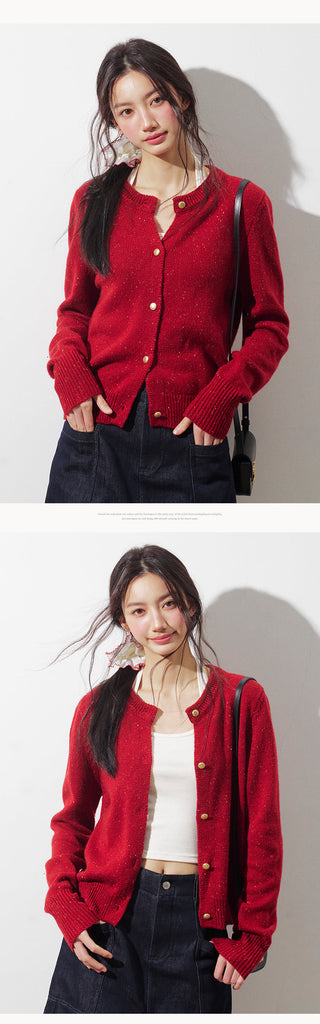 Red Knit Cardigan