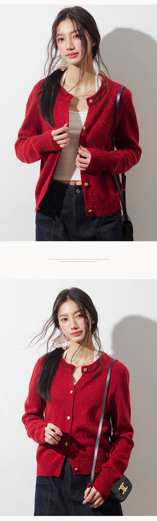 Red Knit Cardigan