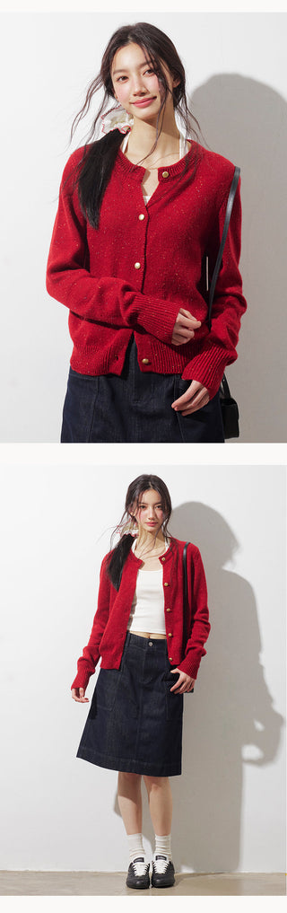 Red Knit Cardigan