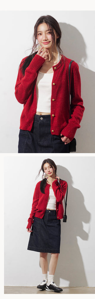 Red Knit Cardigan