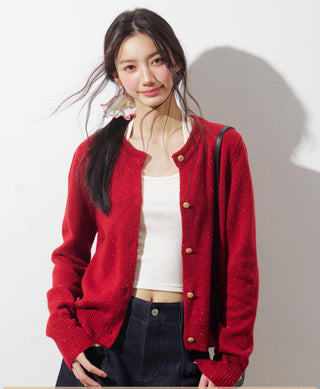 Red Knit Cardigan