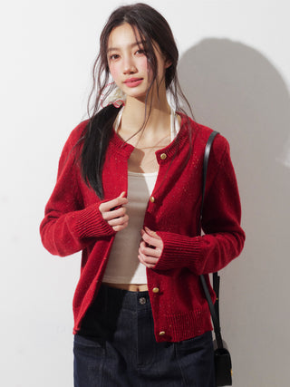 Red Knit Cardigan