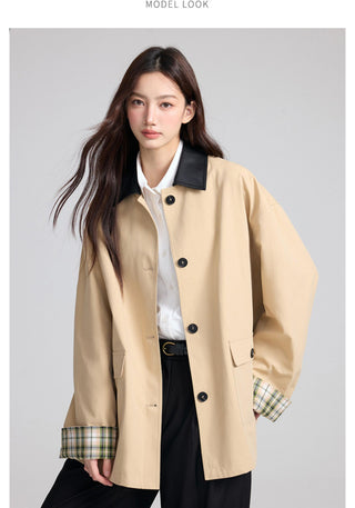 Check Trench Coat