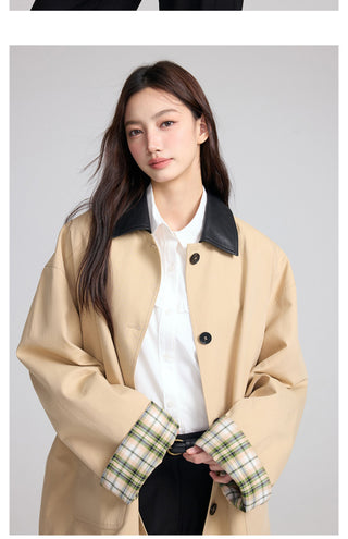 Check Trench Coat