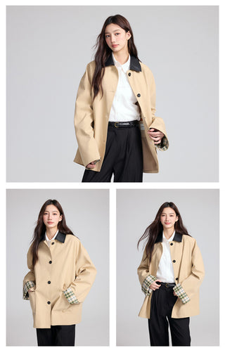 Check Trench Coat