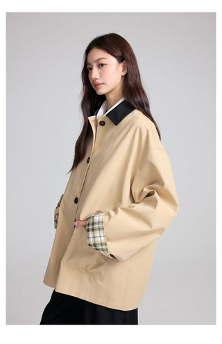 Check Trench Coat