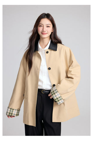 Check Trench Coat