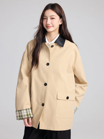 Check Trench Coat