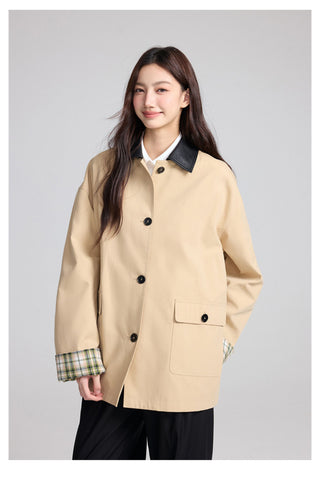 Check Trench Coat