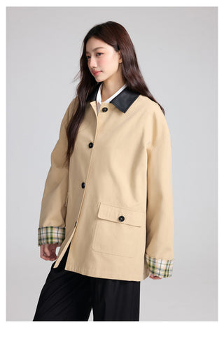 Check Trench Coat