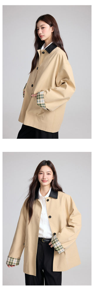 Check Trench Coat