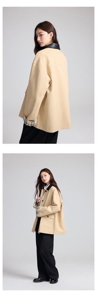 Check Trench Coat