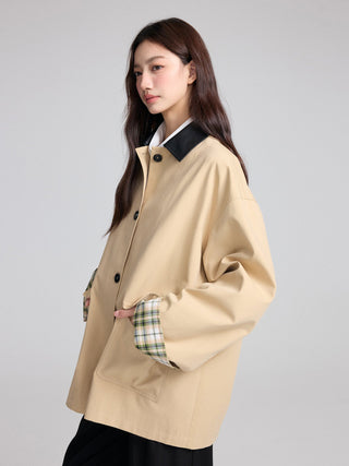 Check Trench Coat