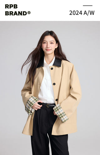 Check Trench Coat