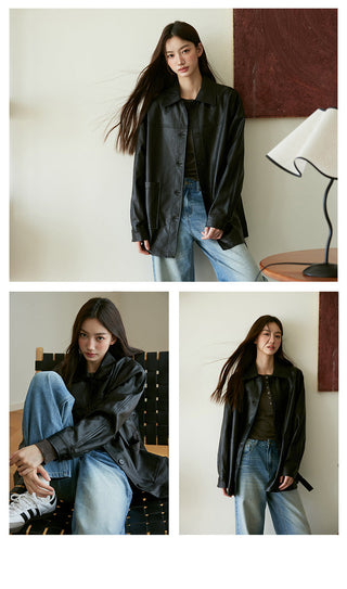 Black Leather Trench