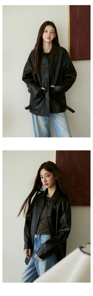 Black Leather Trench