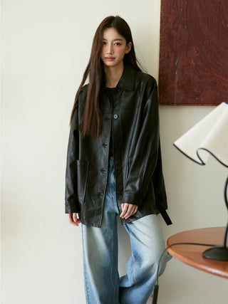 Black Leather Trench
