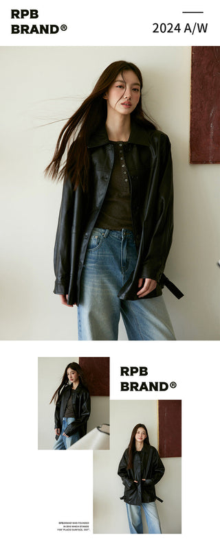 Black Leather Trench