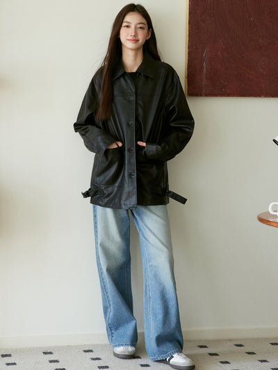Black Leather Trench