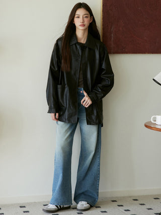 Black Leather Trench