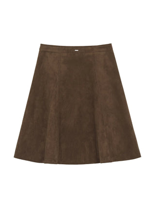 beige suede skirt