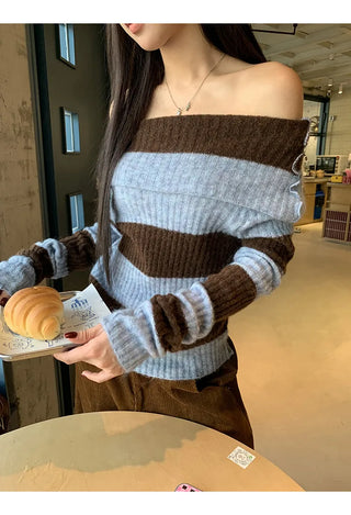 off-shoulder sweater