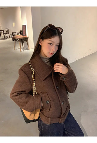 brown wool coat