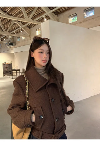 brown wool coat