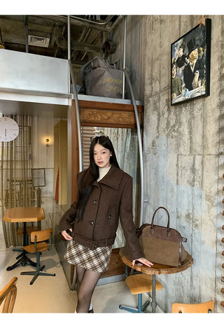brown wool coat