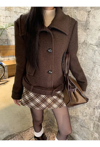 brown wool coat