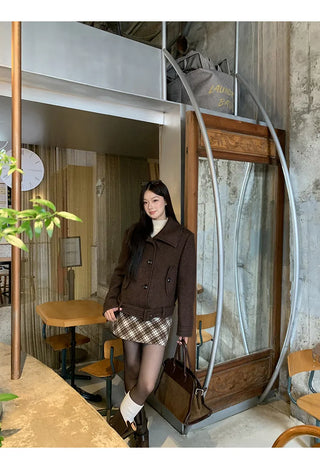brown wool coat