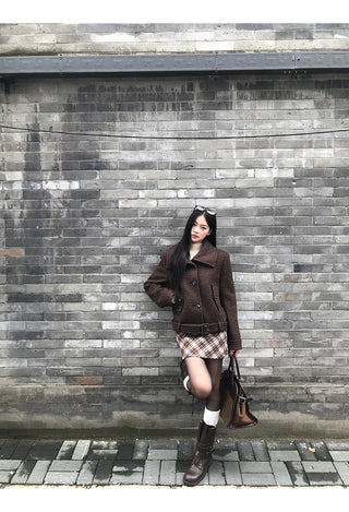brown wool coat