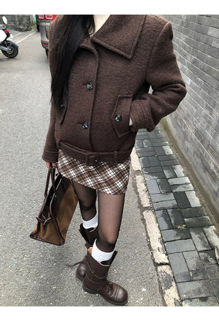 brown wool coat