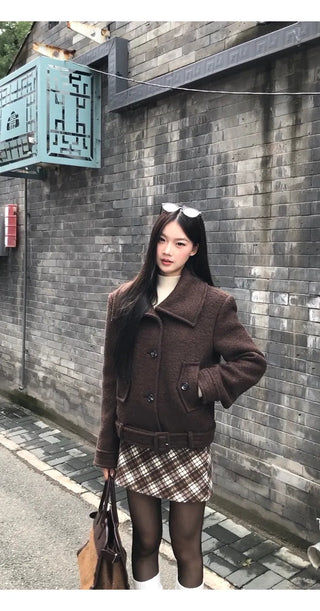 brown wool coat