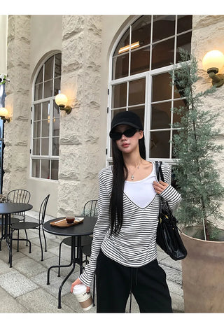 striped two-piece top