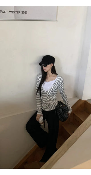 striped two-piece top