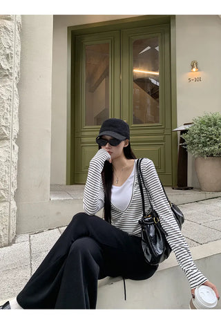 striped two-piece top