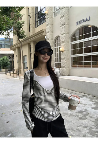 striped two-piece top