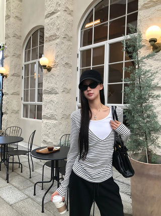 striped two-piece top